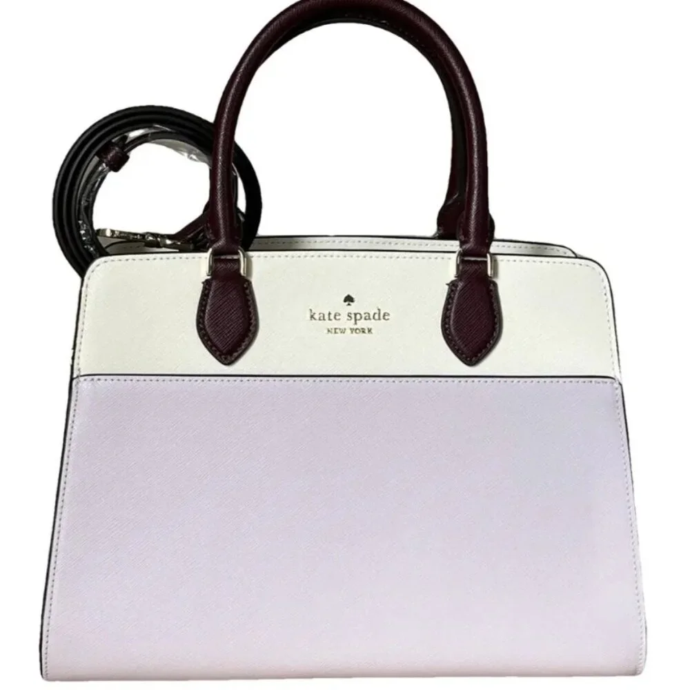 Kate Spade NWT Madison Colorblock Saffiano Leather Medium Satchel Lilac